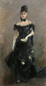 黒衣の女、または劇場の前、1875 作： Berthe Morisot