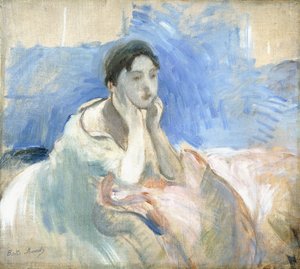 傾いた少女、1894 作： Berthe Morisot
