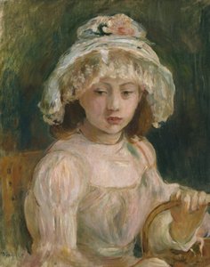 帽子をかぶった少女 作： Berthe Morisot