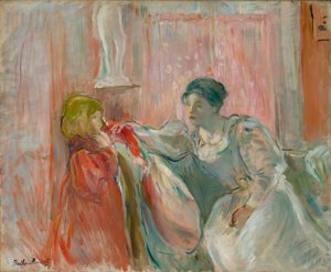 若い女性と子供 作： Berthe Morisot