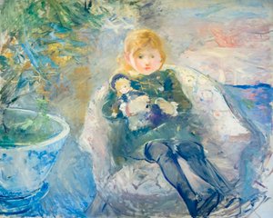 Moça com boneca, c. 1884 (óleo sobre tela) 作： Berthe Morisot