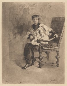 着席アコライト、c。 1872年。 作： Bianchi Mose