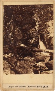 急流とカスケード、フランコニア ノッチ、ニューハンプシャー州、1860 年代。 作： Bierstadt Brothers