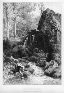 19世紀の古いイギリスの製粉所。 作： Birket Foster