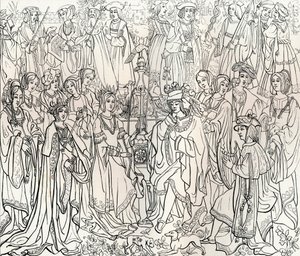フランスのルイ12世とメアリーチューダーの結婚、16世紀、1849年。 作： Bisson and Cottard