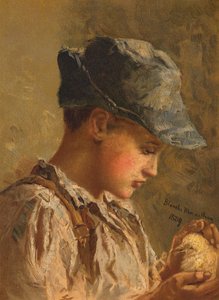 鳥を連れた少年 (クロモリソ) 作： Blanche F. MacArthur