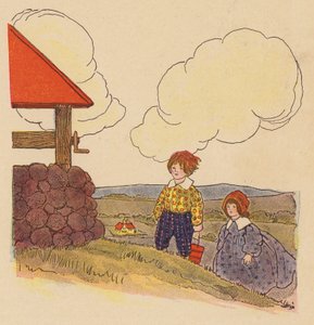 童謡：ジャックとジル（カラーリトグラフ） 作： Blanche Fisher Wright