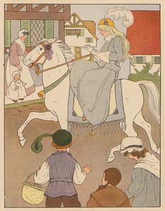童謡：コック・ホースに乗ってバンバリー・クロスへ（カラーリトグラフ） 作： Blanche Fisher Wright