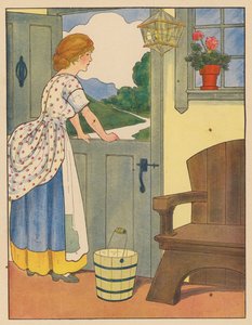 童謡：青いリボンの束（カラーリトグラフ） 作： Blanche Fisher Wright