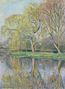 フランス語：Le Printemps（ジヴェルニーの睡蓮の池） 作： ブランシュ・オシェデ・モネ