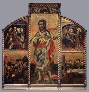 バプテスマの聖ヨハネの祭壇画、1440年頃（パネル上のテンペラ） 作： Blasco de Granen