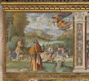 中央通路、第1北スパン、ジョアッキーノへの発表、ボッカッチョ Boccaccino 1514-15年 作： Boccaccio Boccaccino