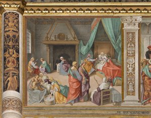 中央身廊、第2北スパン、聖母の誕生、ボッカッチョ Boccaccino 1514-15年 作： Boccaccio Boccaccino