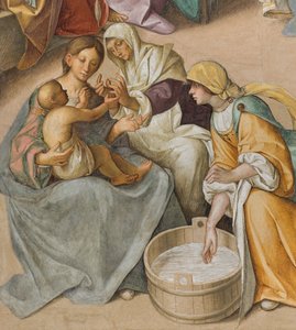 中央身廊、北側第2スパン、「聖母の誕生」 ボッカッチョ Boccaccino 1514-15年、詳細