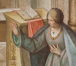 中央身廊、北側第3スパン、受胎告知、ボッカチーノ Boccaccino 1516-17年、詳細 作： Boccaccio Boccaccino