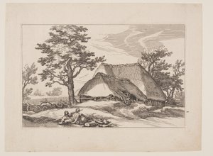 Plate 12、『農家のある風景』より 作： Boetius Adams Bolswert