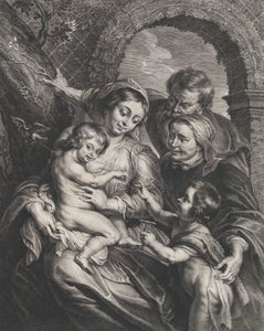 聖エリザベスと幼い洗礼者聖ヨハネがいる聖家族。 1600-59。 作： Boetius Adams Bolswert