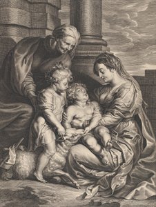 聖アンナと洗礼者聖ヨハネと一緒にいる聖母子とキリスト。 1640-59.. 作： Boetius Adams Bolswert