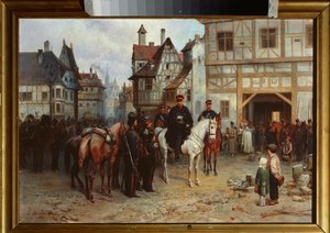 ゲプハルト・レベレヒト・フォン・ブルッハー将軍 (1742-1819) とバウツェン (ドイツ) のコサック