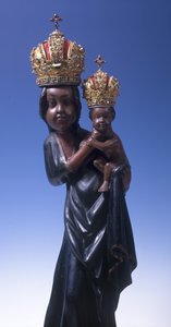 SvatáHoraの聖母マリアの小像、c.1348（多色梨の木）