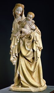 クルマウアーマドンナ、1400年頃（ポリクロームストーン） 作： Bohemian School