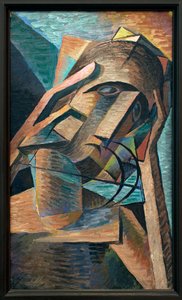 瞑想。ボフミル・クビスタ（1884-1918）の絵画、油彩・キャンバス 1915年。チェコのアート20世紀。ヴェレトシュニ宮殿（見本市会場）、プラハ（チェコ共和国）。 作： Bohumil Kubišta
