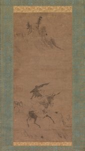 ロバに乗る蘇士、15世紀初頭。 作： Bokudo Sojun