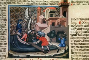 原稿「JustinianInstitutesFees and others」、c.1300からの船積みへの商品 作： Bolognese School