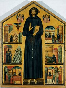 アッシジの聖フランソワの生涯。(木の上の絵） 1235 作： Bonaventura Berlinghieri