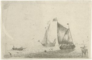漁船のある海の風景 作： Bonaventura Peeters (I)