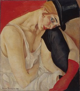 シルクハットの女性、1919年 作： Boris Dmitrievich Grigoriev