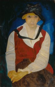 アーティストの妻の肖像、1917 作： Boris Dmitrievich Grigoriev