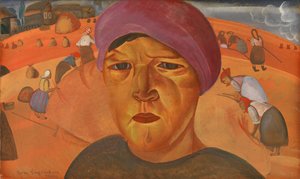ロシアの農民女性シリーズ「ロシアの顔」1923 作： Boris Dmitrievich Grigoriev