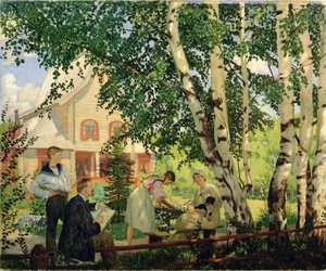 在宅、1914-18 作： Boris Mikhailovich Kustodiev
