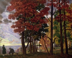 秋 作： Boris Mikhailovich Kustodiev