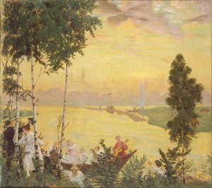 カントリートリップ、1918 作： Boris Mikhailovich Kustodiev