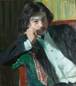 詩人ヤンコ・ラブリンの肖像1887-1986、1909 作： Boris Mikhailovich Kustodiev
