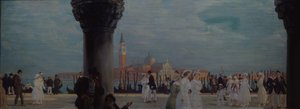 ヴェネツィアの遊歩道、1907-1908 作： Boris Mikhailovich Kustodiev
