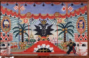 劇場演劇の舞台デザインE. Zamyatinによるノミ、1925-1926年 作： Boris Mikhailovich Kustodiev