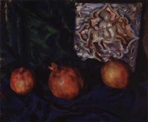 静物。ザクロ、1910 作： Boris Mikhailovich Kustodiev