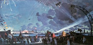 「ネヴァ川の夜の祭典」、1923 年。 作： Boris Mikhailovich Kustodiev