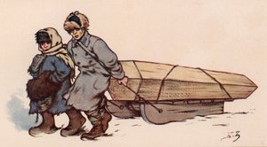 ソビエトロシアのburail（カラーリトグラフ 作： Boris Vasilievich Zvorykin