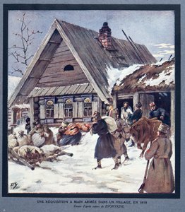 村の中の軍隊の要求物資 作： Boris Vasilievich Zvorykin