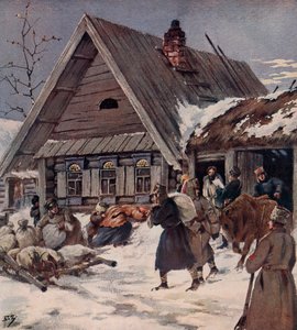 村で武装徴発を行う赤軍兵士（ロシア内戦 作： Boris Vasilievich Zvorykin