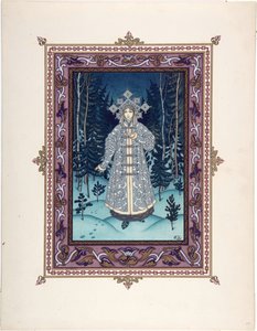 Snegourotchka ( ou Snegourka, la Fille de neige) - 童話「スネグロッホカ」の挿絵 par Zvorykin, Boris Vasilievich (1872-after 1935), c. 1925 - カラーリトグラフ, 27,3x20,5 - Private Collection 作： Boris Vasilievich Zvorykin