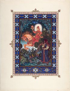 Vassilissa la Belle (ou Vassilissa la tres belle) - 童話「美しきワシリサ」の挿絵 par Zvorykin, Boris Vasilievich (1872-after 1935), c. 1925 - カラーリトグラフ, 27,3x20,5 - 個人蔵 作： Boris Vasilievich Zvorykin