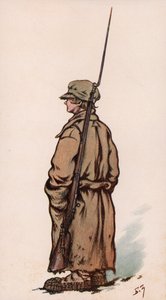 ロシア内戦、赤軍の若い兵士（カラーリトグラフ 作： Boris Vasilievich Zvorykin