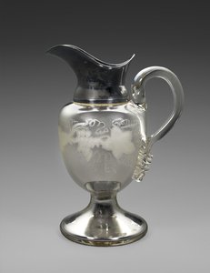水差し 1865年～1871年頃（銀ガラス、銀板、コルク、紙 作： Boston Silver Glass Company