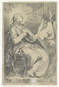 十字架の前の洞窟で悔い改めているマグダラのマリア 作： Boëtius Adamsz. Bolswert