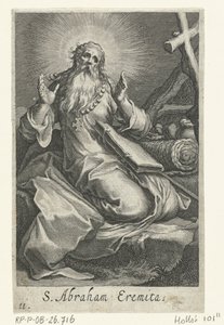 隠者としてのエデッサの聖アブラハム S. Abraham Eremita (オブジェクトのタイトル) 隠者（シリーズタイトル） Sacra eremvs ascetarvm (シリーズタイトル) 作： Boëtius Adamsz. Bolswert